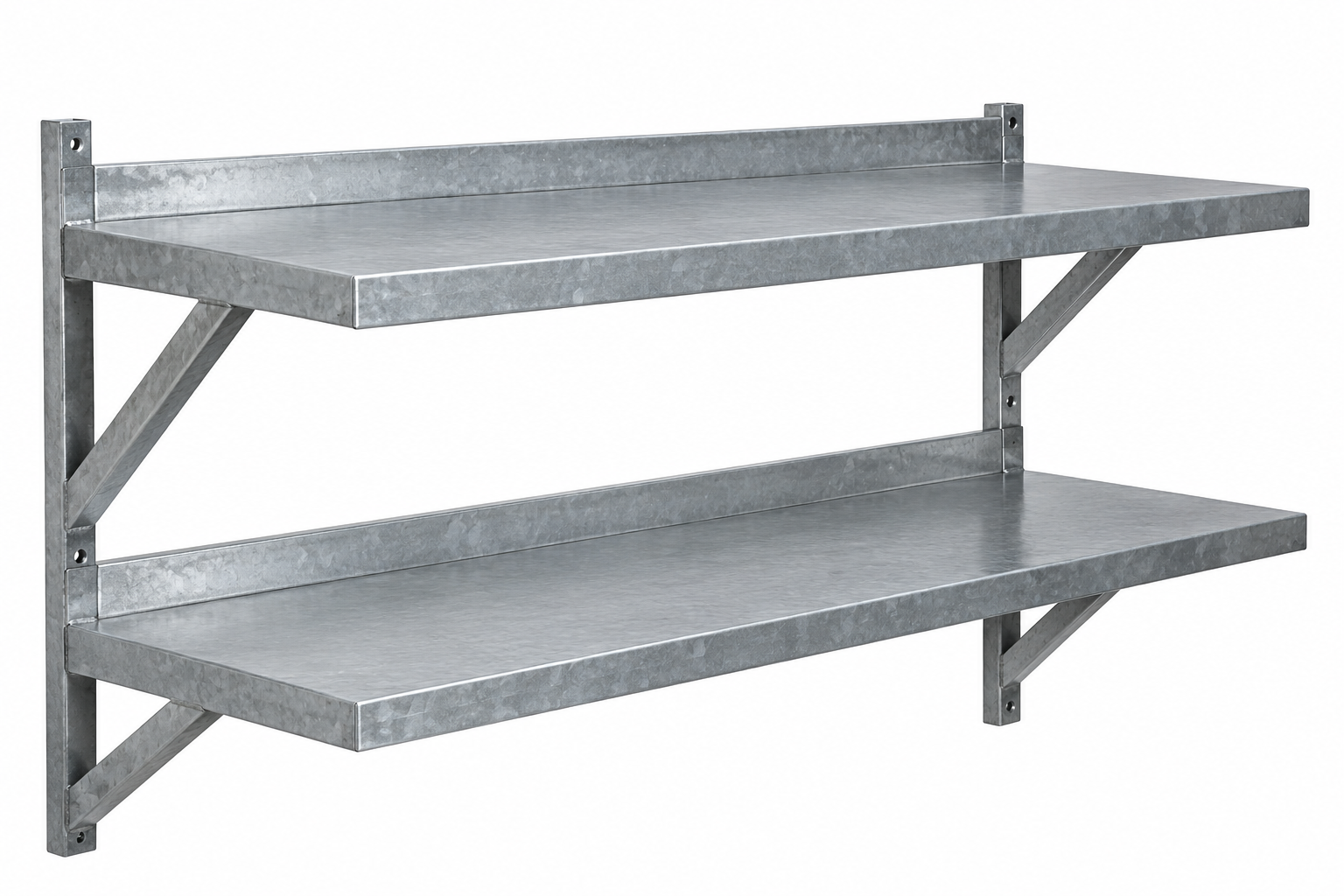 Galvanized Wall Mounted Shelf - 2 Tier