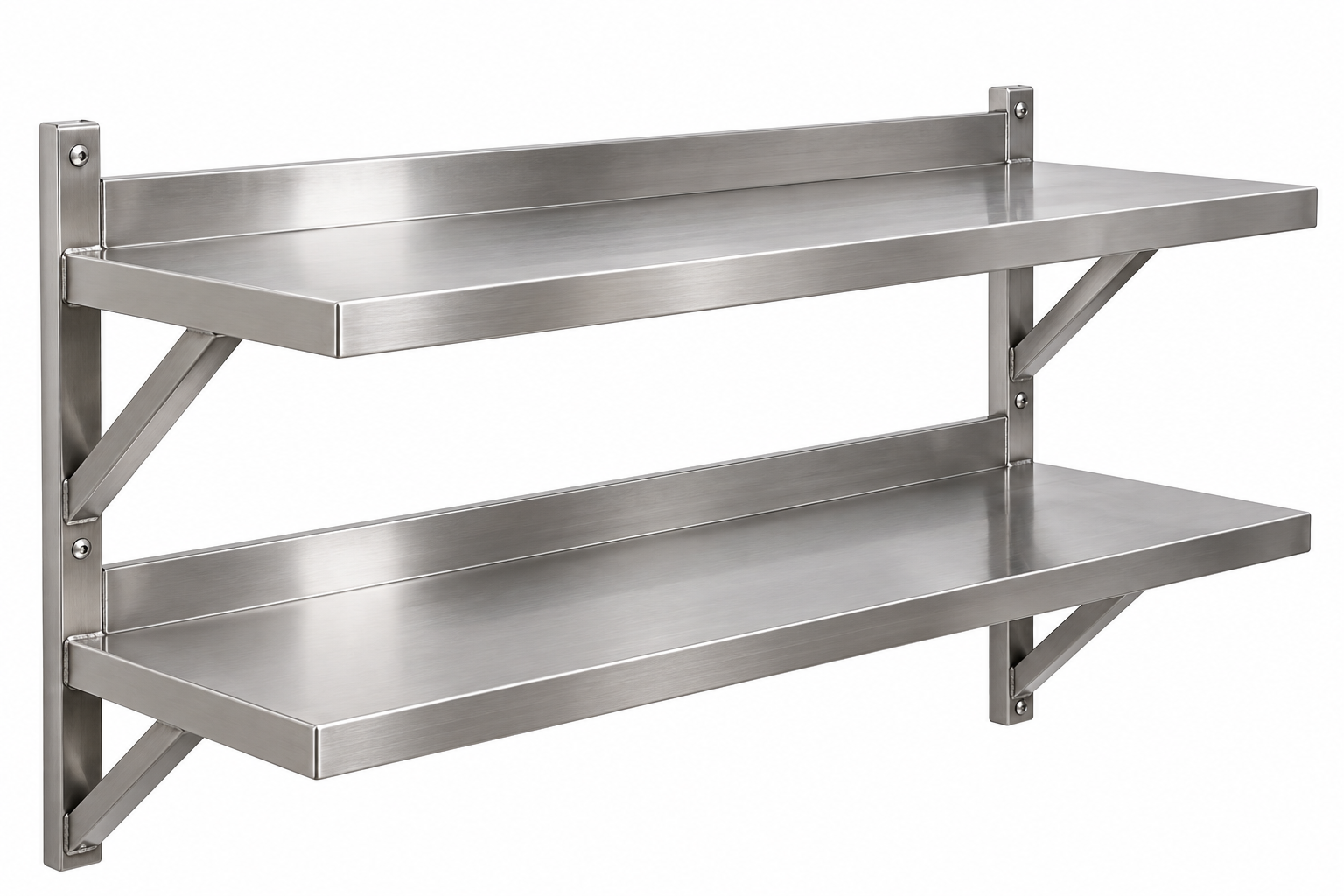 Stainless Steel Wall Mounted Shelf -  2 Tier